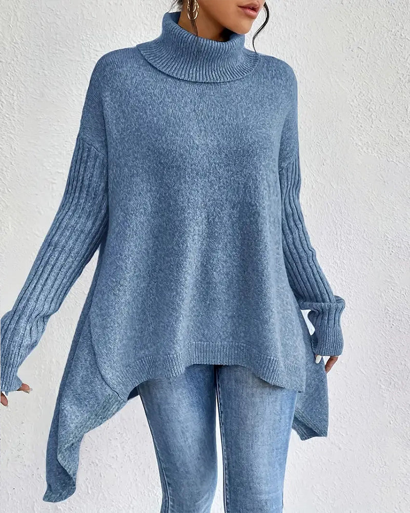 Drune | Pullover mit Hohem Kragen und Asymmetrischem Schnitt
