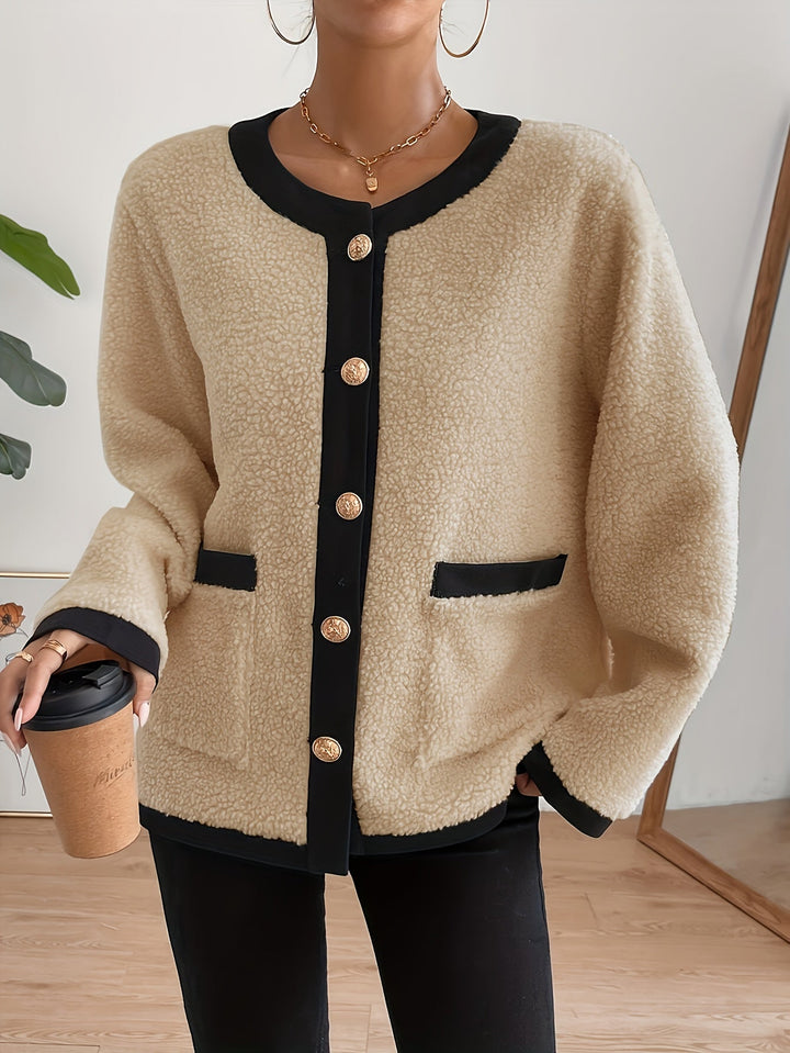Drune | Kurze Jacke mit Kontrastdetails Polyester Stilvoll und Komfortabel