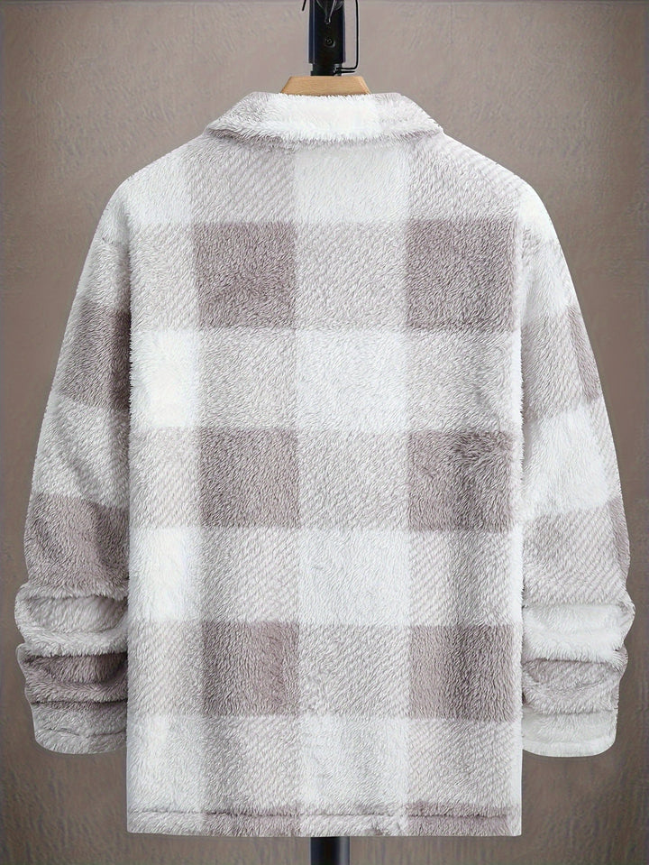 Drune | Karierte Shirtjacke Aus Plüsch Polyester Weich und Warm