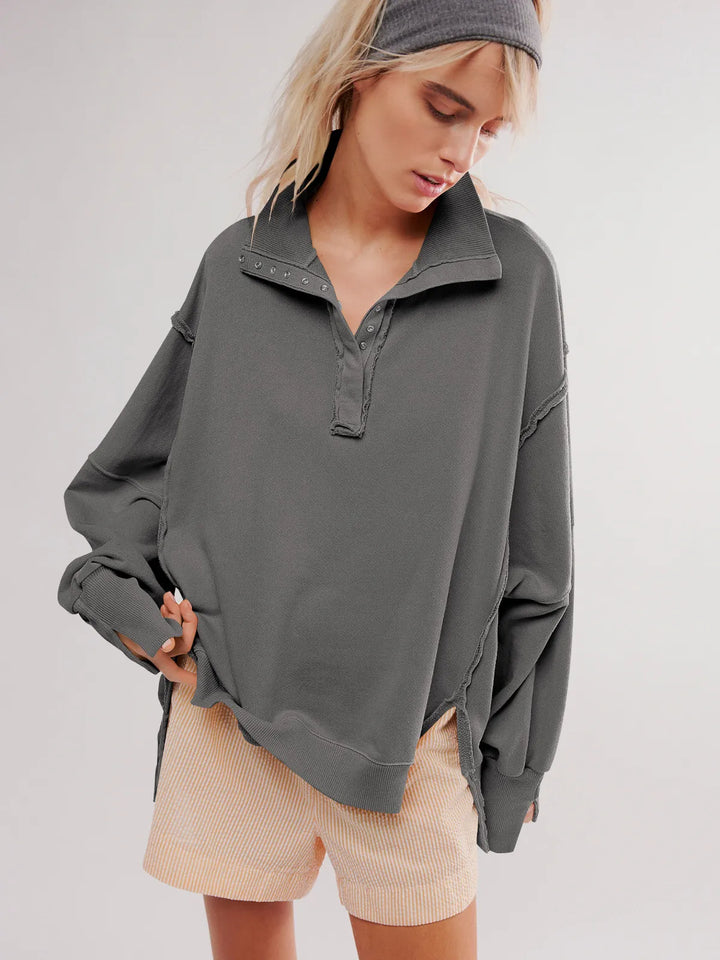 Drune - Lässiges Sweatshirt Mit Knöpfen Und Lampenärmeln