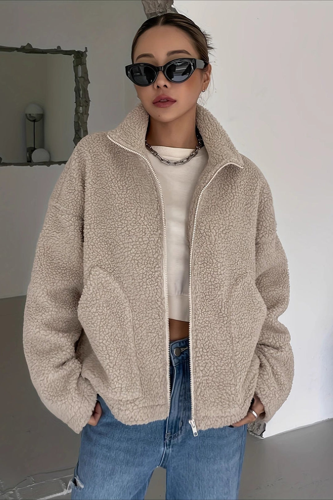 Drune | Hoher Kragen Fleece-Jacke