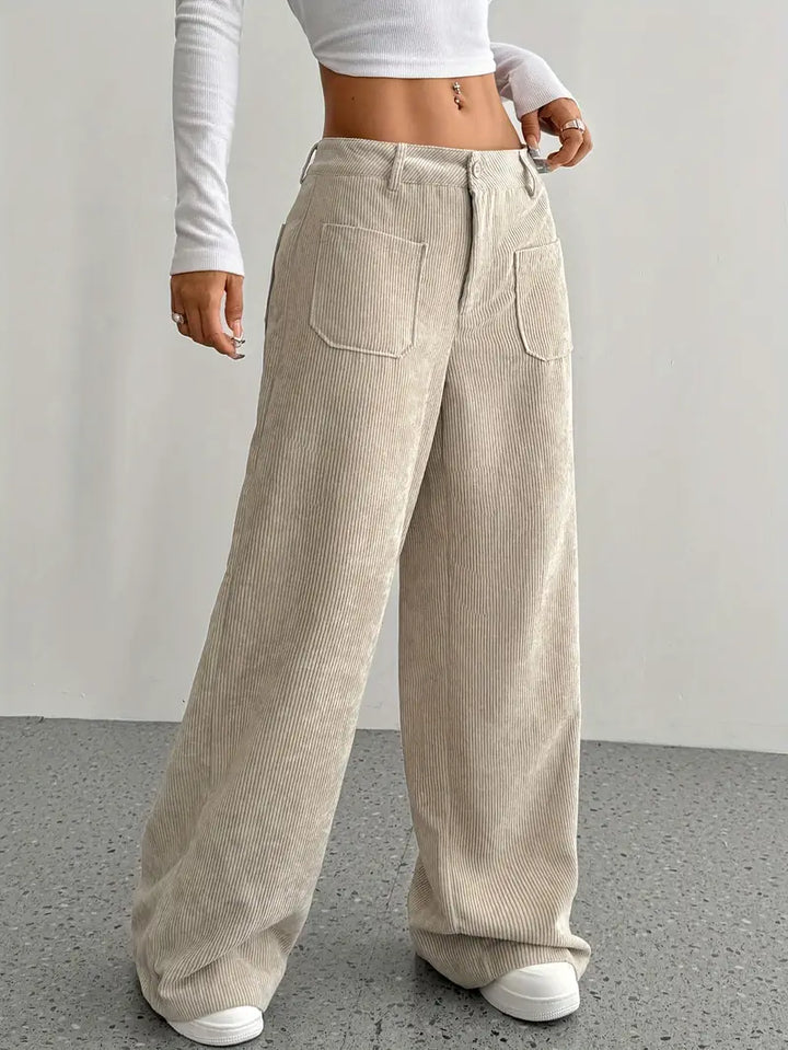 Drune | Cordhose Mit Weitem Bein Für Frauen