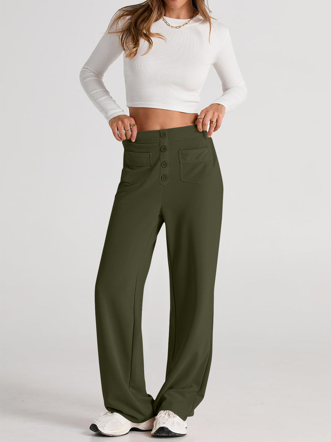 Drune | Taille Weite Hose Mit Taschen Elegant Und Komfortabel