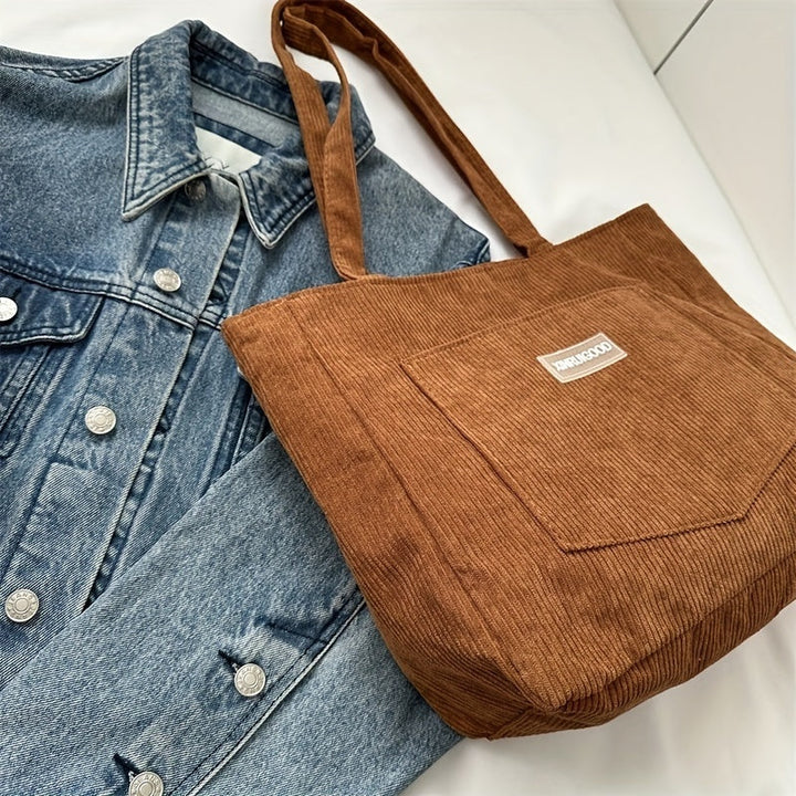 Drune | Elegante Damen-Tasche Aus Hochwertigem Cordstoff Vegan Leather