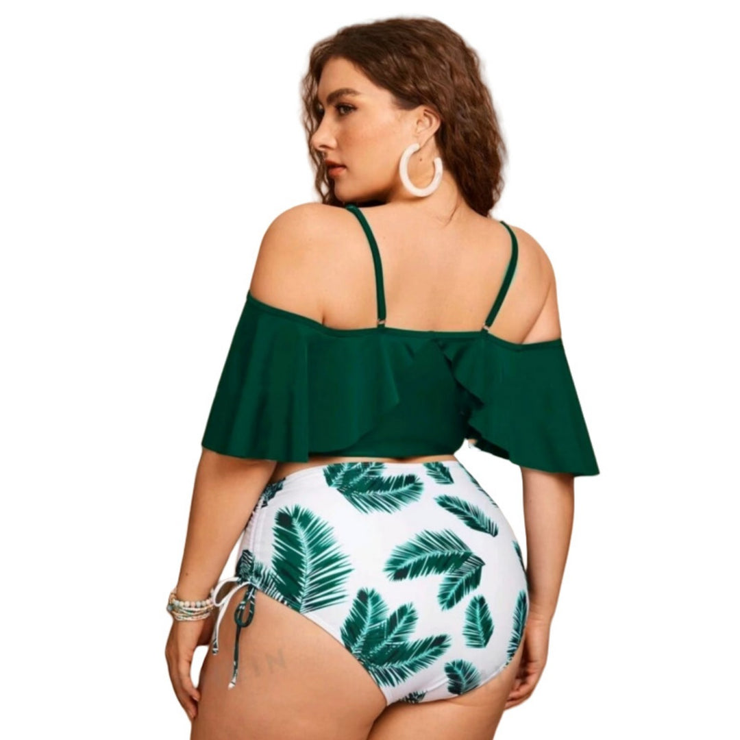Drune | Großer geteilter Bikini mit Kordelzug und Rüschen