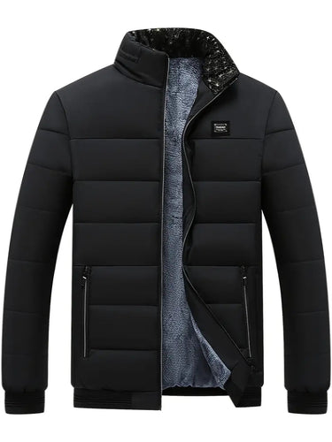 Drune | modische Jacke für Herren mit Stehkragen - dicker und warmer Wintermantel mit Samtfutter