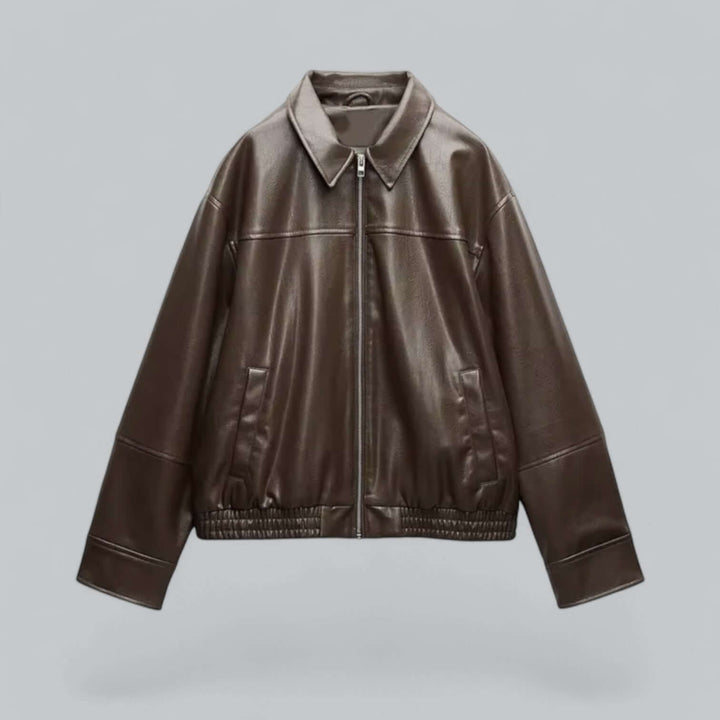Drune | Damen Vintage Stil Kunstlederjacke