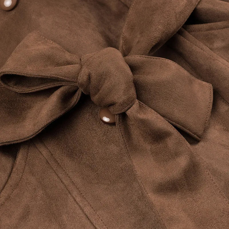 Drune | Trenchcoat mit doppelter Brust und samtigem Revers