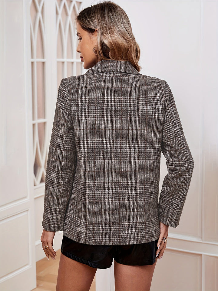 Drune | Lange Elegante Damenblazer Mit Karomuster