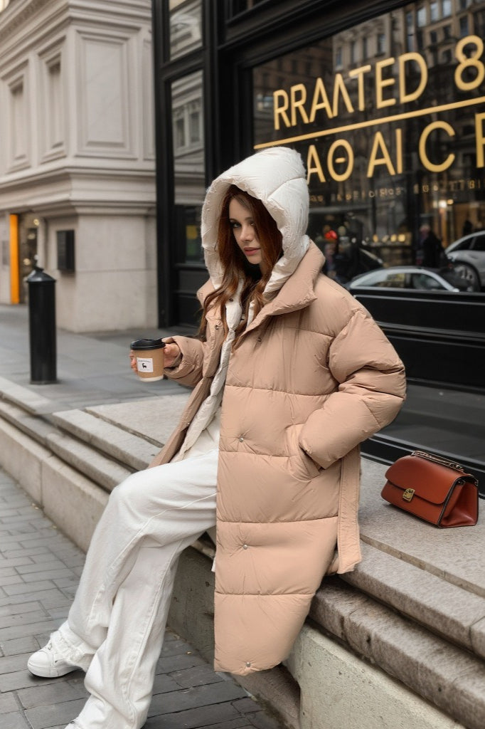 Drune | Mittellange Kapuzen-Pufferjacke