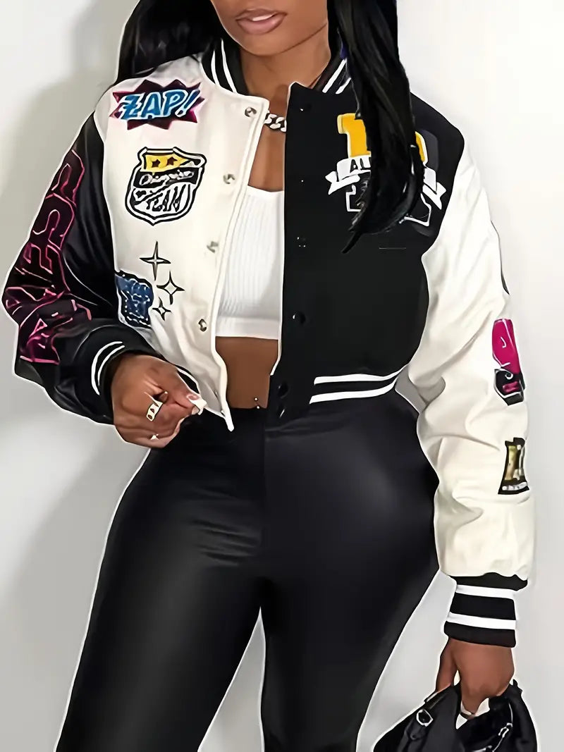 Drune | Damen Varsity-Jacke mit Briefdruck