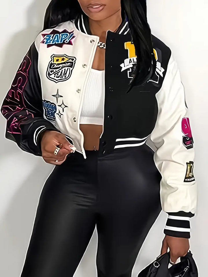 Drune | Damen Varsity-Jacke mit Briefdruck