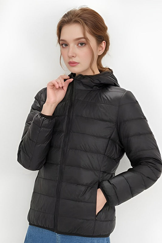 Drune | Slim Fit Kapuzenpufferjacke