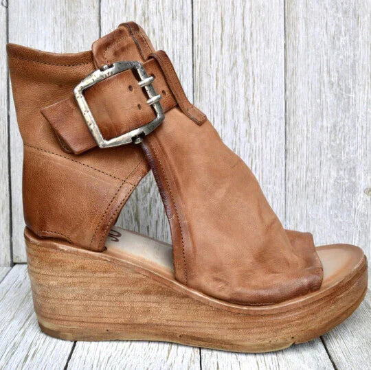 Drune | Offene High Top Sandalen Mit Keilabsatz Und Schnalle Für Damen
