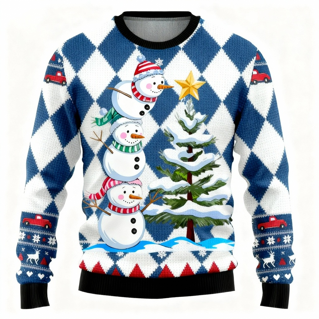 Drune | Hässlicher Weihnachtspullover Party [2025] | Süße Schneemann Edition