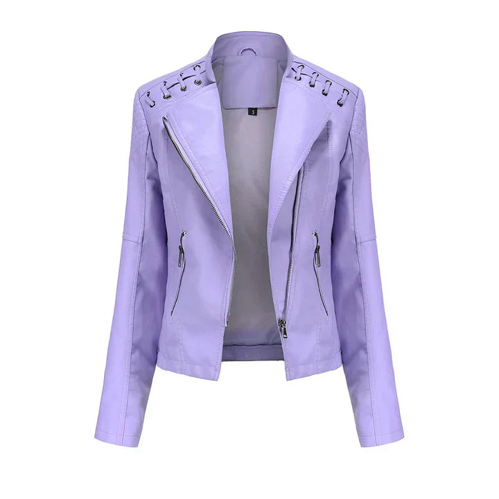Drune | Pudriges Lederjacke mit Reißverschluss