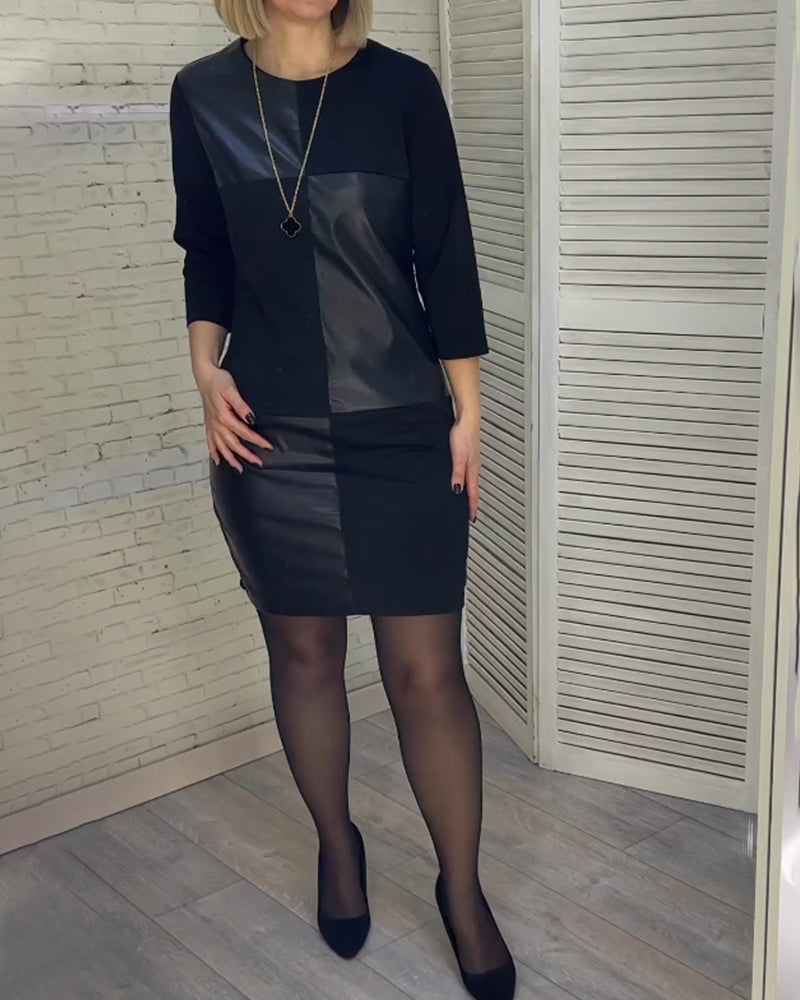 Drune | Kleid mit Rundhalsausschnitt Aus Pu Leder