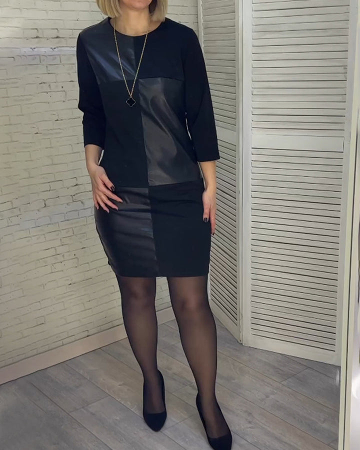Drune | Kleid mit Rundhalsausschnitt Aus Pu Leder