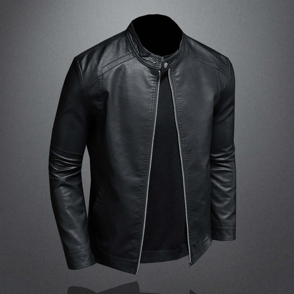 Drune | Klassischer Stil Kunstleder Bikerjacke für Männer