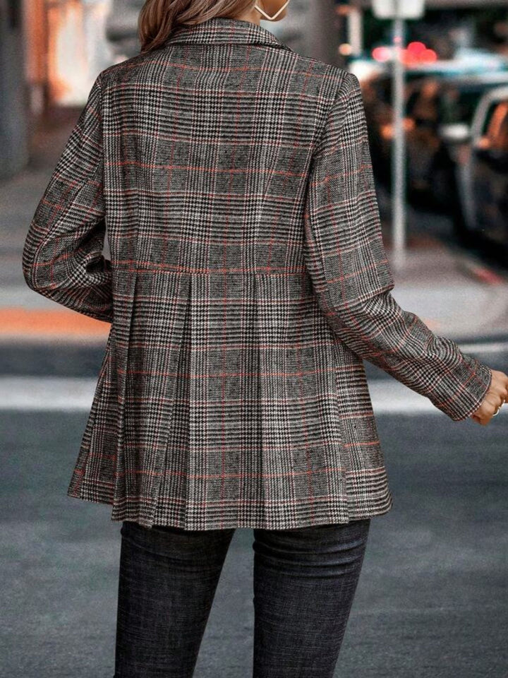 Drune | Blazer mit Revers und Knopfverschluss im Karomuster