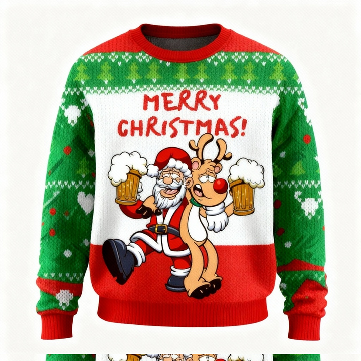 Drune | Lustiger Muster Druck Unisex Hässlicher Weihnachtspullover - Lustiger Feiertags-Party Pullover