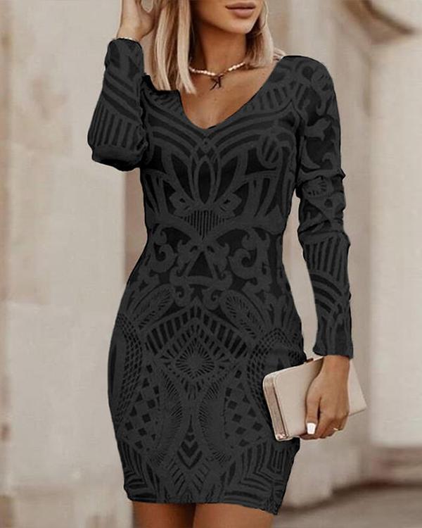 Drune | Bodycon-Kleid mit V-Ausschnitt