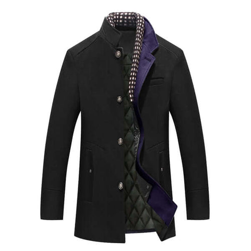 Drune | Herren Slim Fit Woll Wintermantel