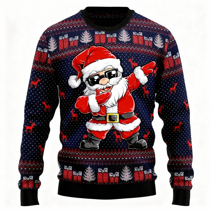 Drune | Maximale Freude, Minimale Mühe: Goofy Santa Druck Urlaubspullover