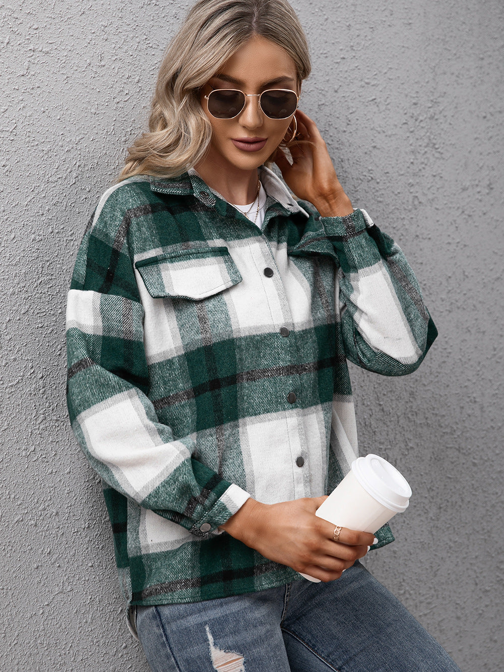 Drune | Karierter Langarmhemdjacke
