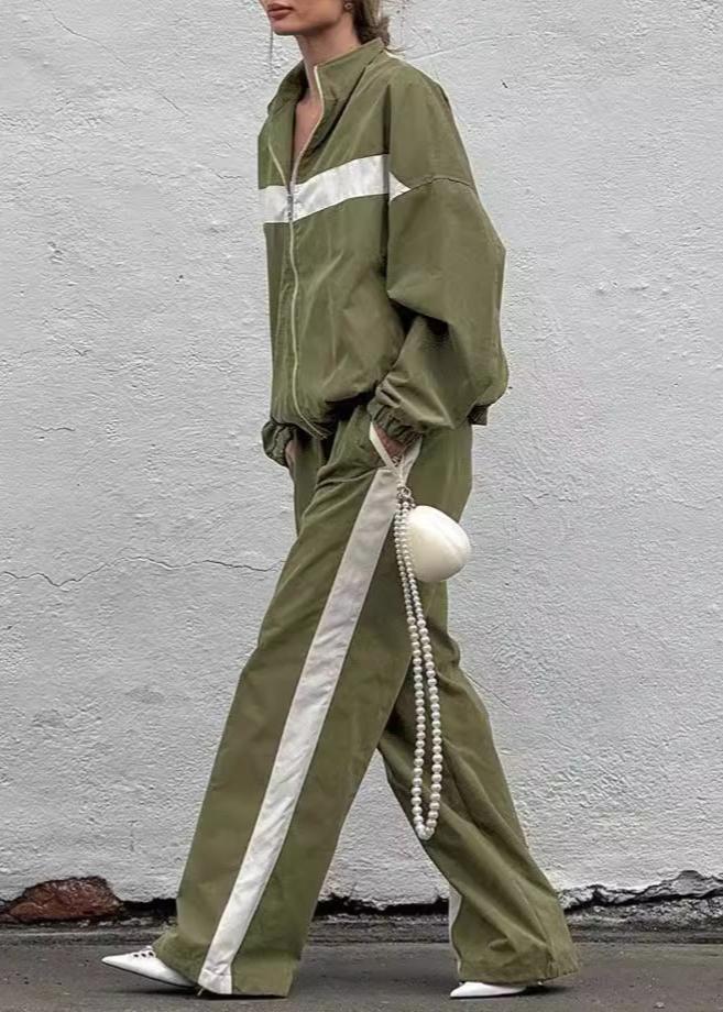 Drune | Edge - Kontrast Reißverschlussjacke und weit geschnittene Hose Set