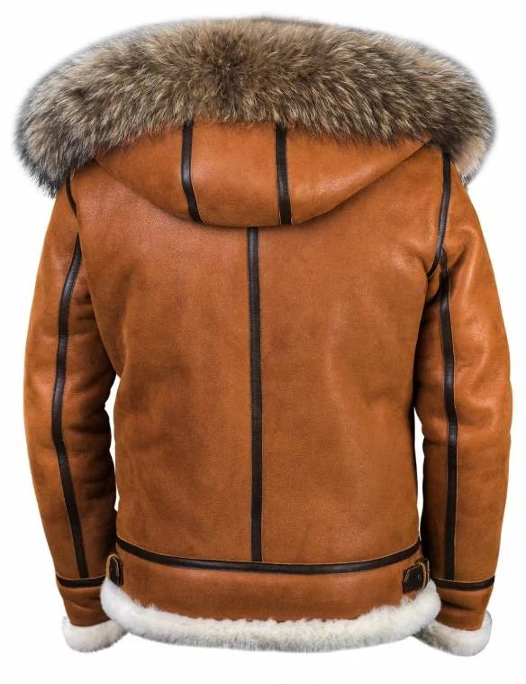 Drune | Winter Lammfelljacke mit Pelzkapuze