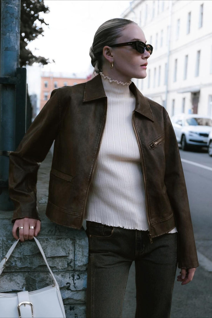 Drune | Leder-Motorradjacke