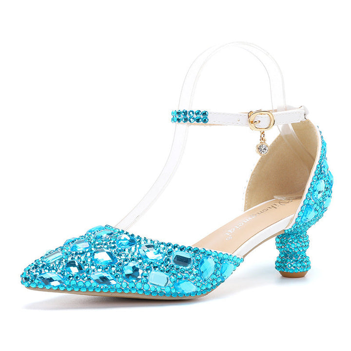 Drune | Lavtil Top Sommer Neu Blau Farbe Spitz Kalebass Absatz Rhinestone Multi Farbe Mode Hochzeits Bankett Frauen Schuhe