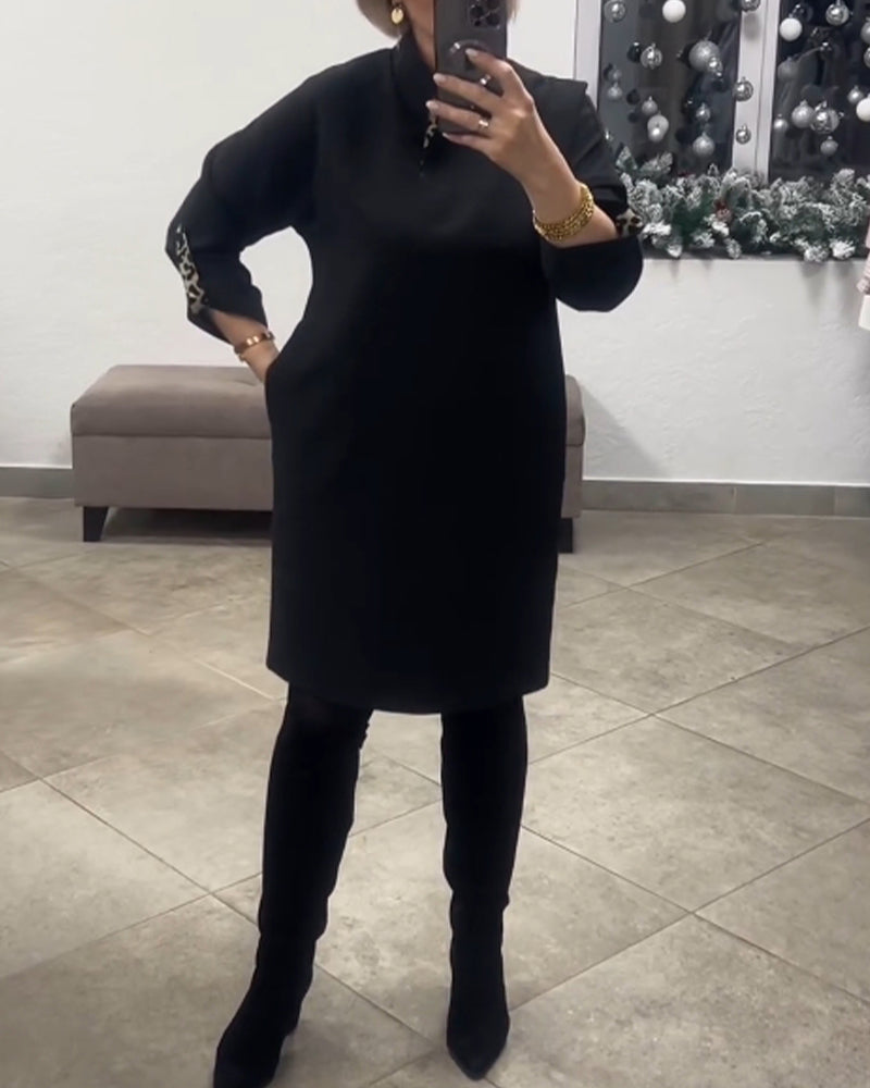 Drune | Kleid mit Stehkragen