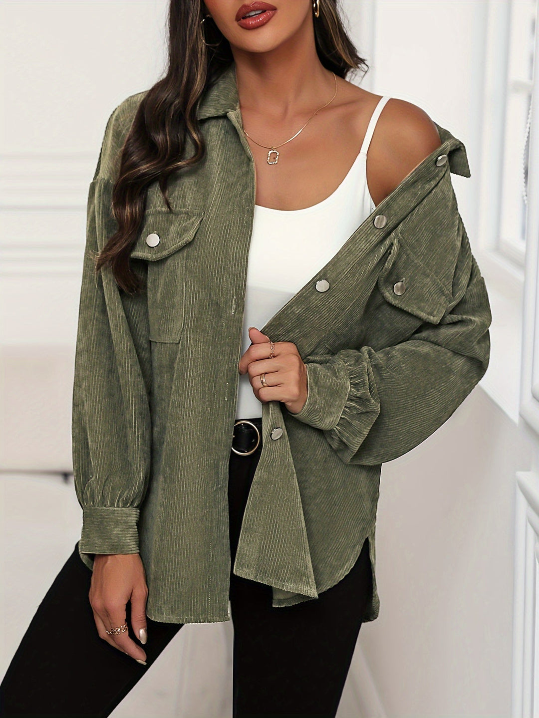 Drune | Weiche Cordjacke Polyester/baumwolle Stilvoller Komfort