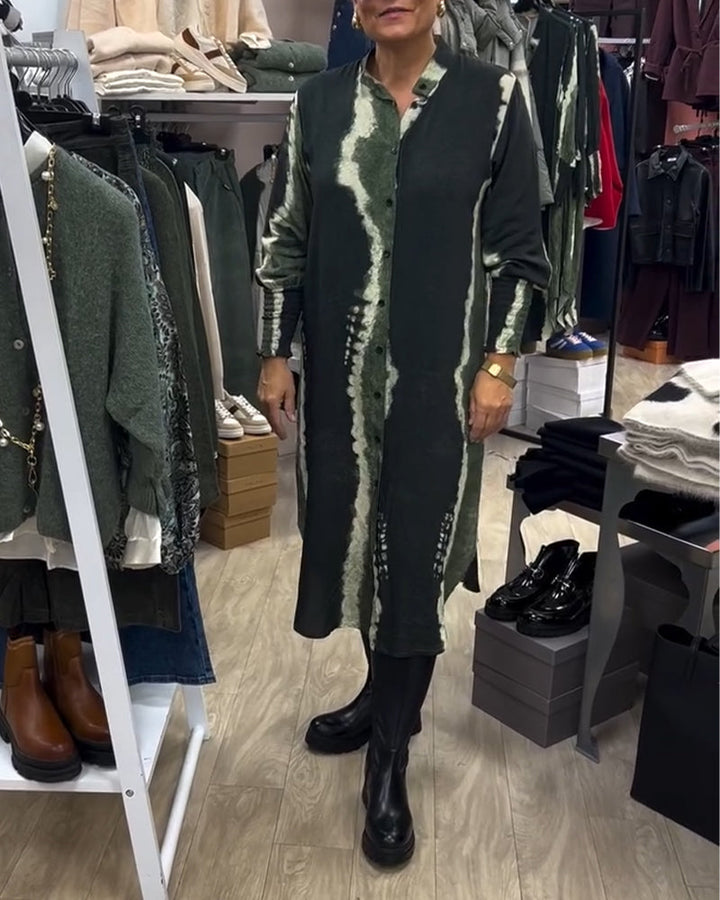 Drune | Button Down Hemdkleid mit Stehkragen