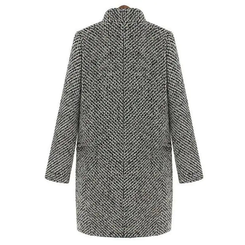 Drune | Wintermantel schwarz-weiß - elegantes Design mit Pied-de-Poule-Muster