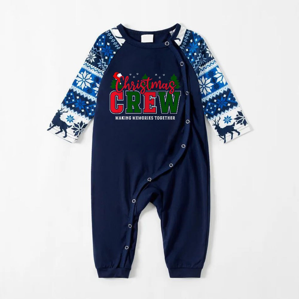 Drune | Fröhliche blaue Weihnachts-Pyjama-Set mit festlichen Urlaubsslogans