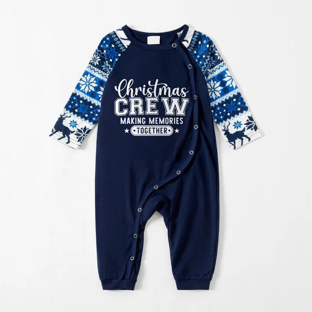 Drune | Freude Blau Weihnachts-Pyjama-Set Mit Fröhlichen Sprüchen