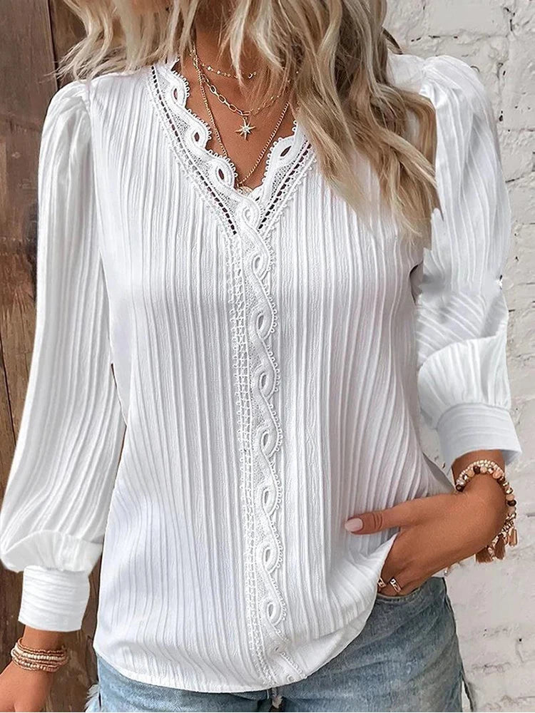 Drune | Leichte Bluse mit Spitzen Details