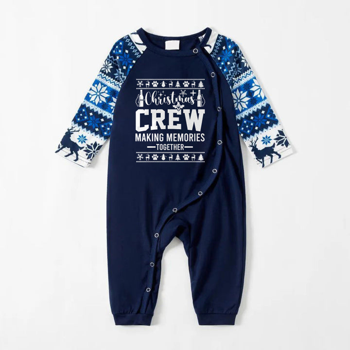 Drune | Fröhliche blaue Weihnachts-Pyjama-Set mit Weihnachtsferien-Zitaten