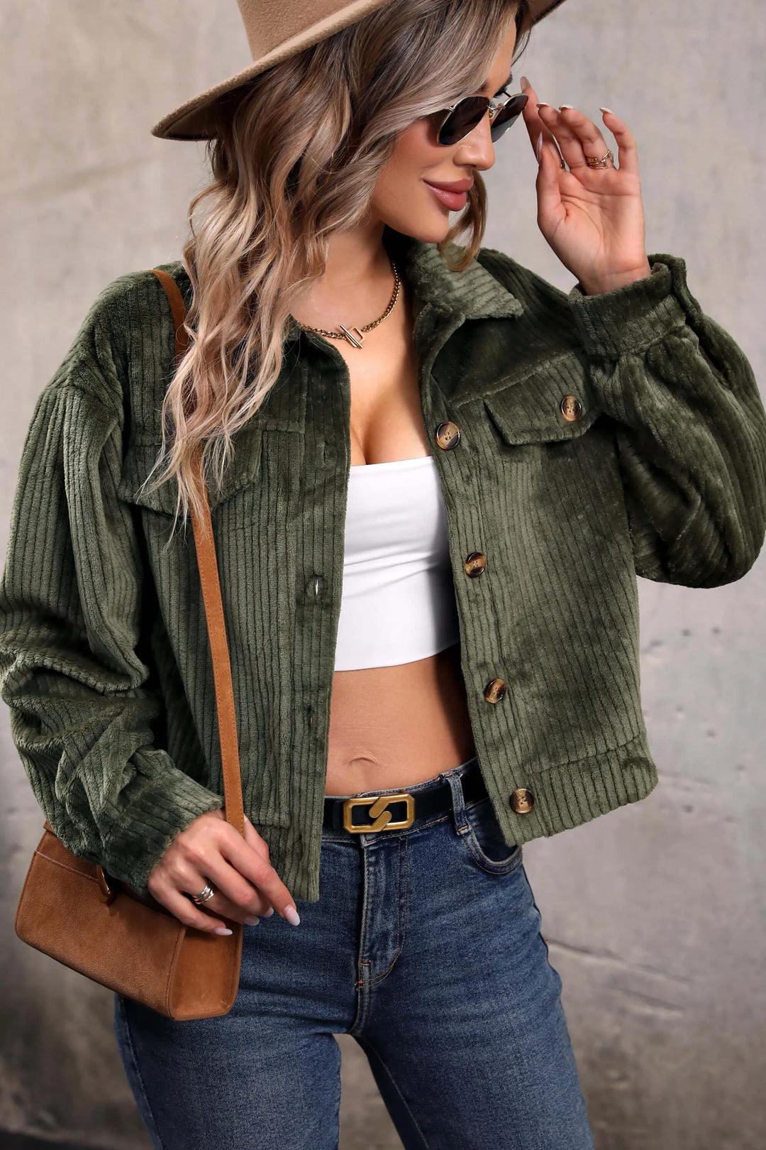 Drune | Kurze Cordhemdjacke Cord Weich und Trendy