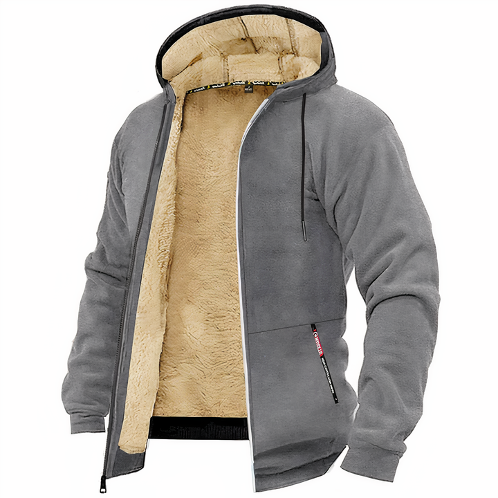 Drune | Herren Fleecegefütterte Kapuzenjacke mit Reißverschluss