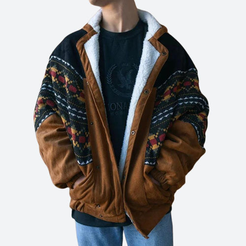 Drune | Weinlese Wildleder Polar Fleece Jacke