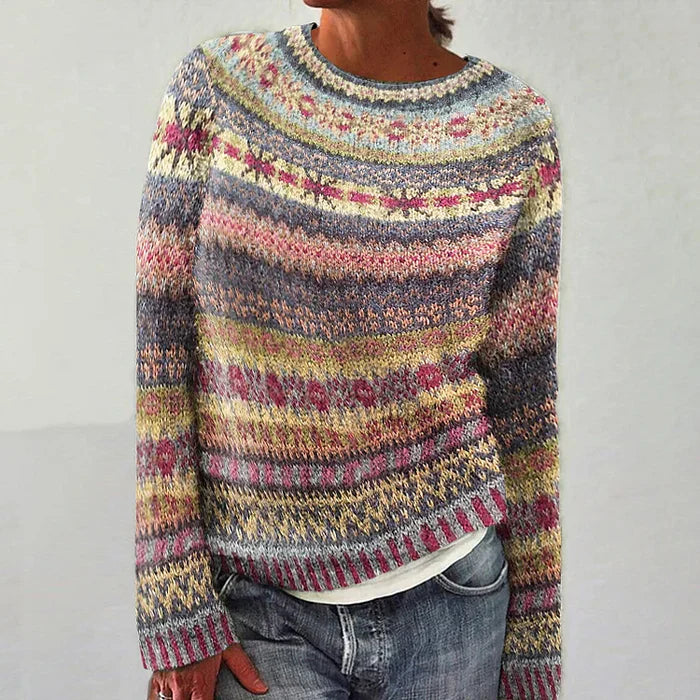 Drune | Pullover - Frauen Bunter Fair Isle Strickpullover