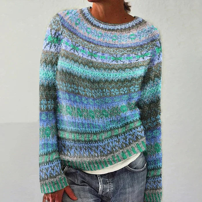 Drune | Pullover - Frauen Bunter Fair Isle Strickpullover