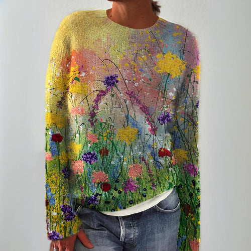 Drune | Bequemes Sweatshirt mit Blumenmuster