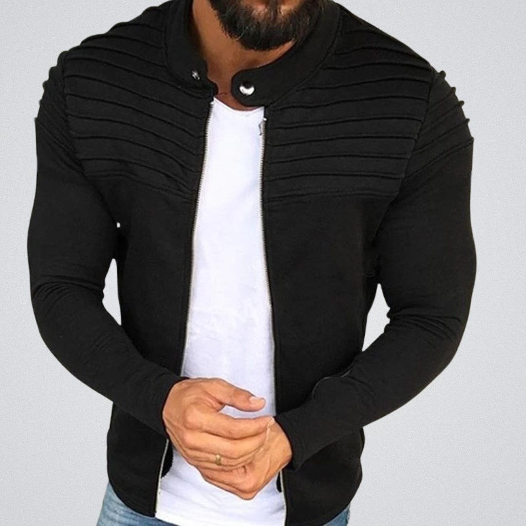 Drune | Slim Fit Herren-Strickjacke mit Faltendetail