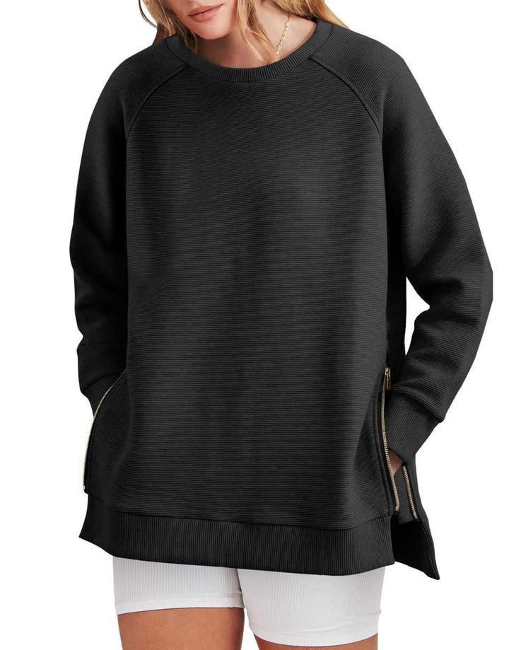 Drune | Sleek und Bequem Mit Reißverschluss Tunika Sweatshirt