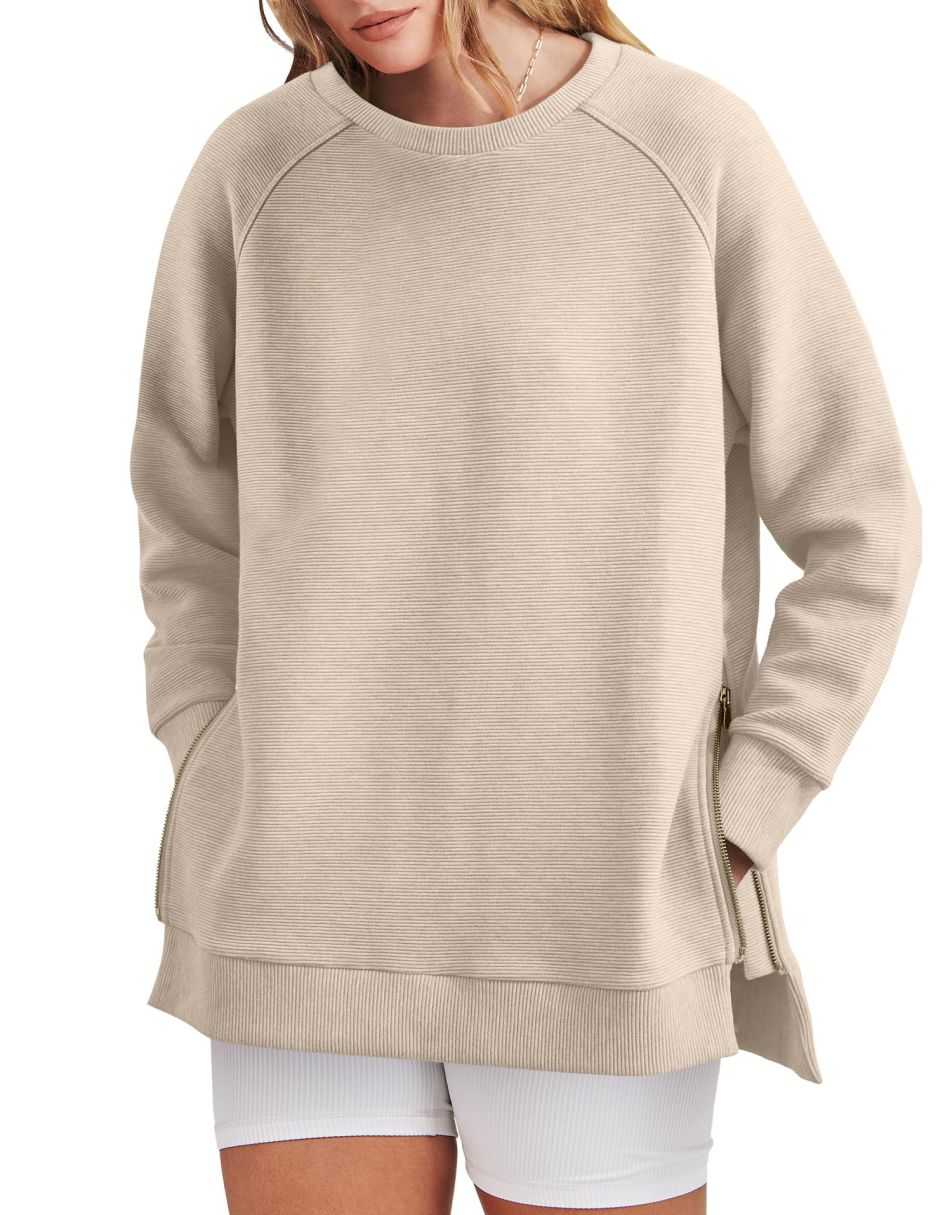 Drune | Sleek und Bequem Mit Reißverschluss Tunika Sweatshirt